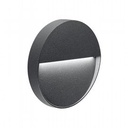 Applique tonda in alluminio pressofuso con diffusore satinato grafite - Samnite