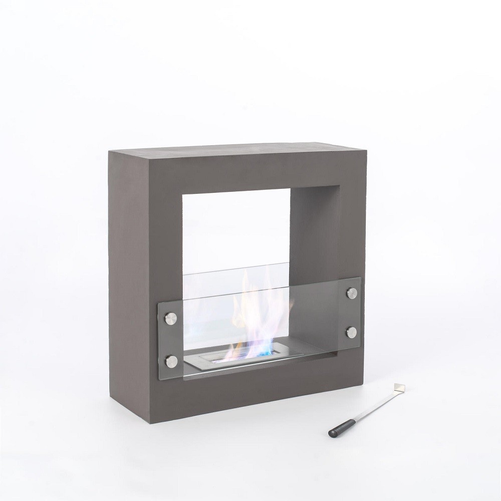 Biocamino design  da terra bioetanolo grigio cromo cm 60 x 2 h 60 - Samnite