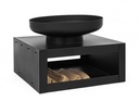 Braciere con porta legna nero arredo giardino Efesto - Samnite