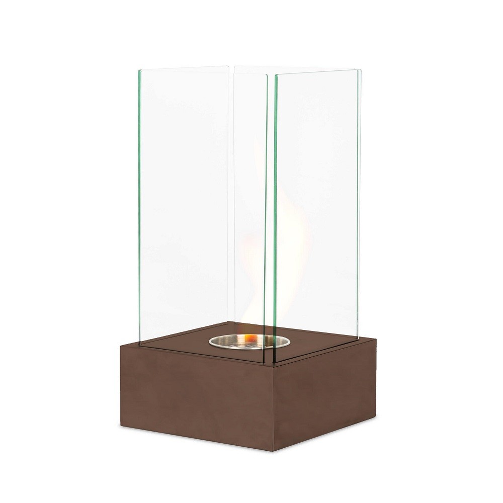 Caminetti al bioetanolo moderno  ruggine cm 25 x 25 x h 65 - Samnite