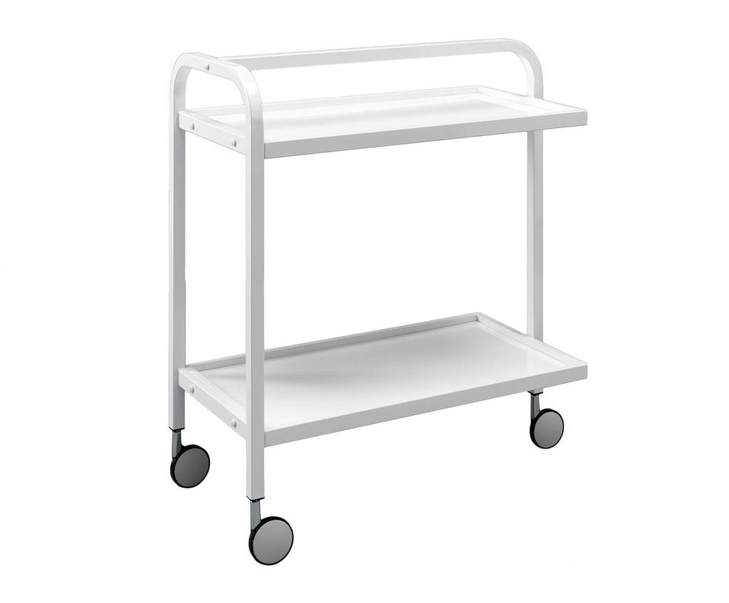 Carrello portabevande in metallo bianco 40x75x80h cm - Samnite