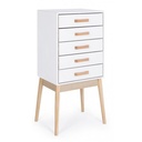 Cassettiera ORDINARY bianca 5 cassetti 88h cm - Samnite