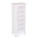 Cassettiera classica in legno bianco 6 cassetti Charlene - Samnite