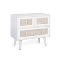 Cassettiera da soggiorno in MDF tre cassetti Bianca MONTIEL 60x33x h54,5 cm - Samnite