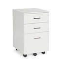 Cassettiera da ufficio in MDF tre cassetti Bianco Frassinato NADIR 40x44x h65 cm - Samnite