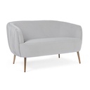 Divano 2 posti effetto velluto grigio chiaro Linsay cm 129 - Samnite