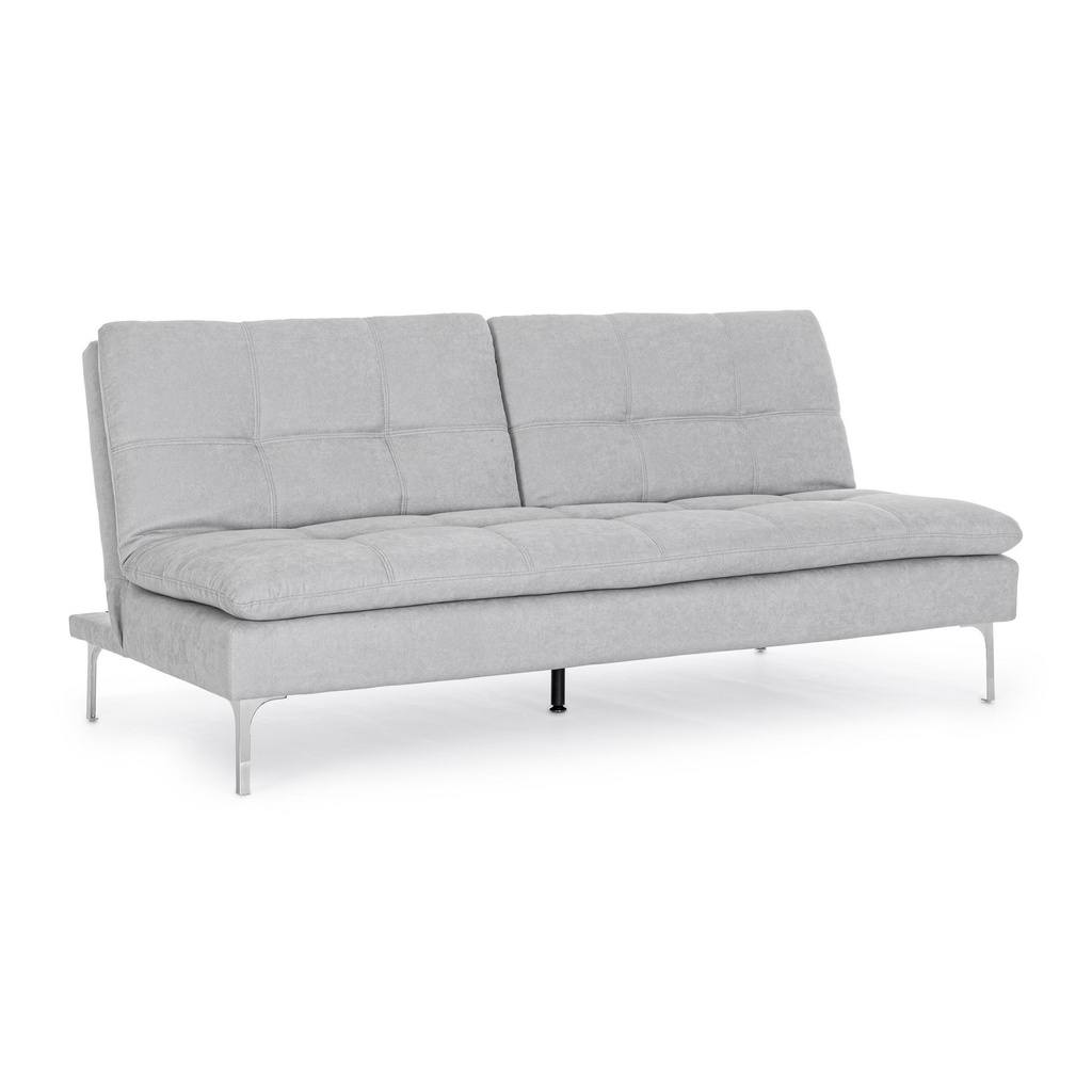 Divano Letto 3 Posti Leon Grigio Chiaro in tessuto L190 cm - Samnite