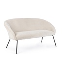 Divano acciaio velluto bianco Aiko Velvet cm 142 x 80 x 75 - Samnite