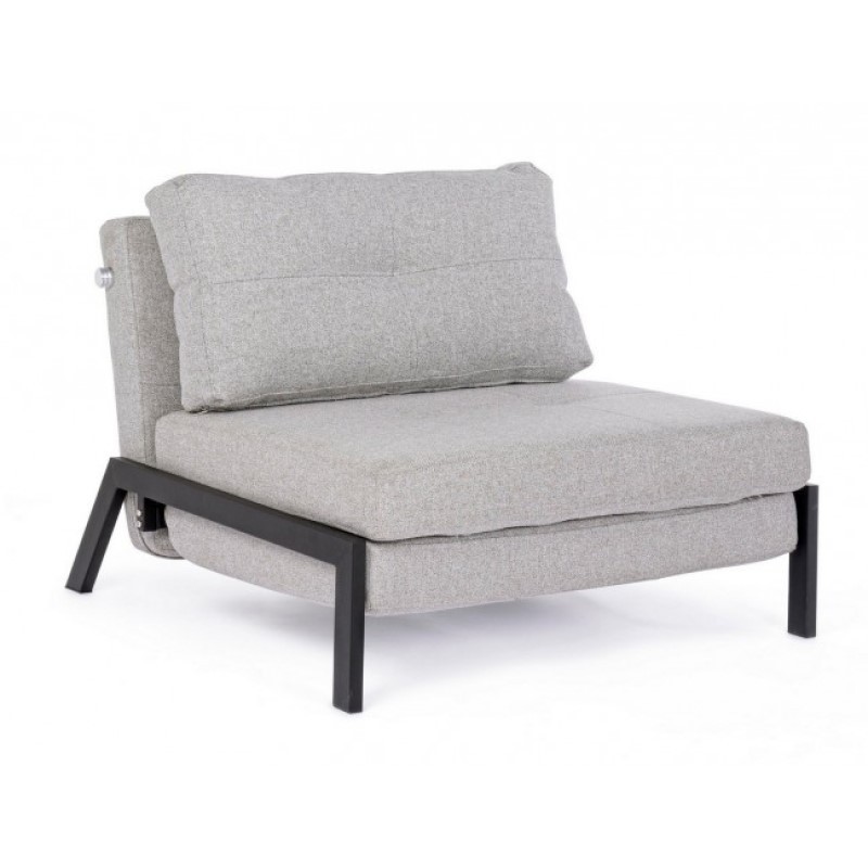 Divano letto salvaspazio un posto in tessuto Beige HAYDEN 95x96x h79 cm - Samnite