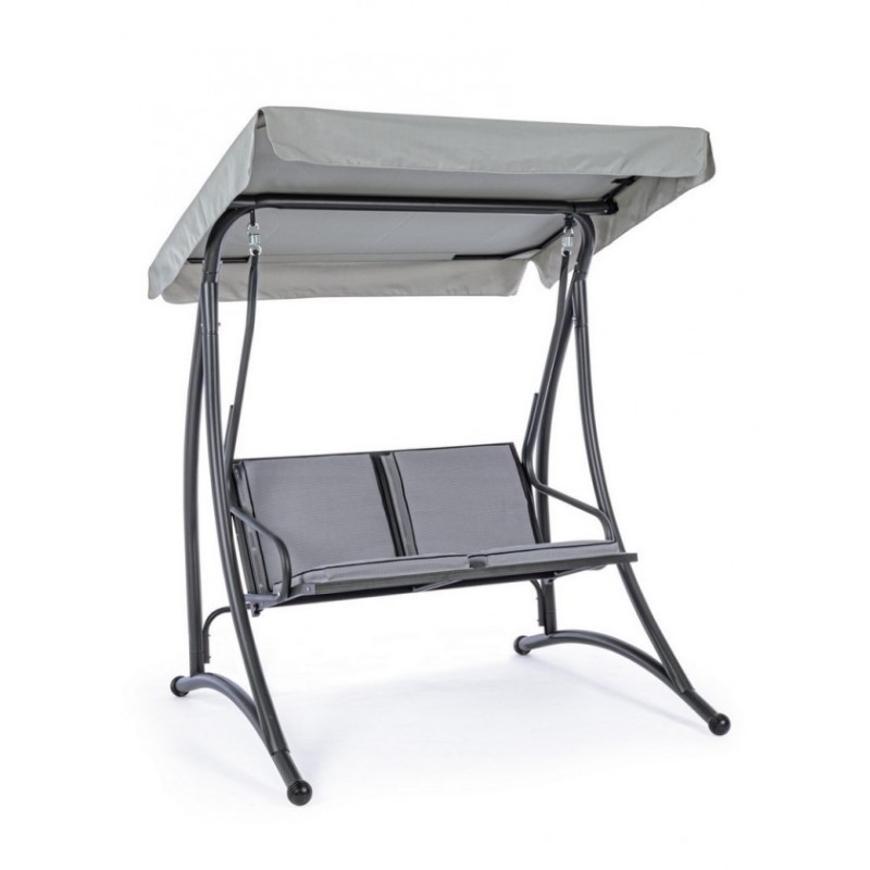 Dondolo in acciaio due posti Antracite GRELY 145x120x h185 cm - Samnite