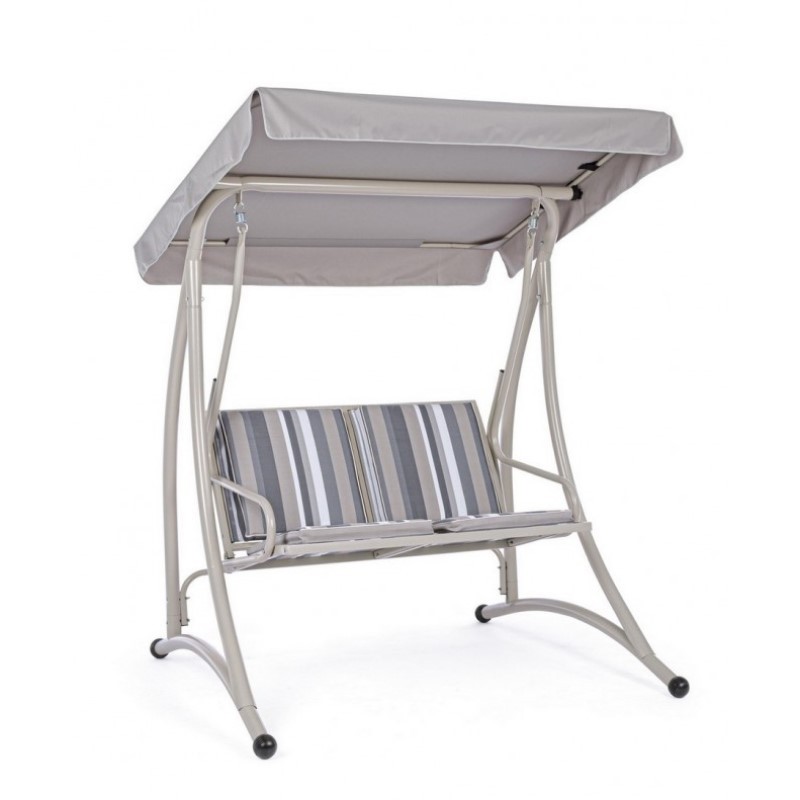 Dondolo in acciaio due posti Avorio GRELY 145x120x h185 cm - Samnite