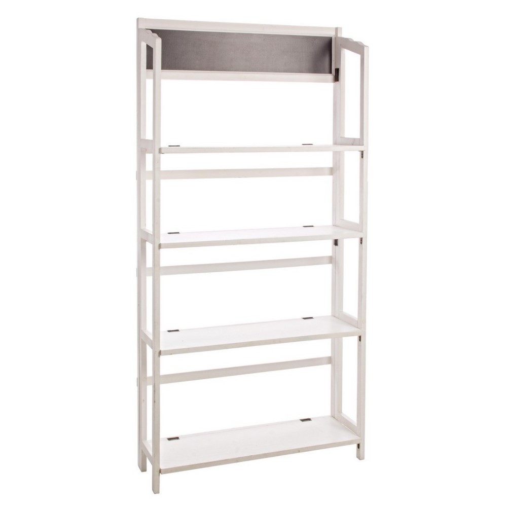 Espositore 4-piani rettangolari con lavagna in legno stile rustico - Samnite