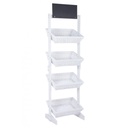 Espositore rustico Darik 4 cesti in vimini bianco - Samnite