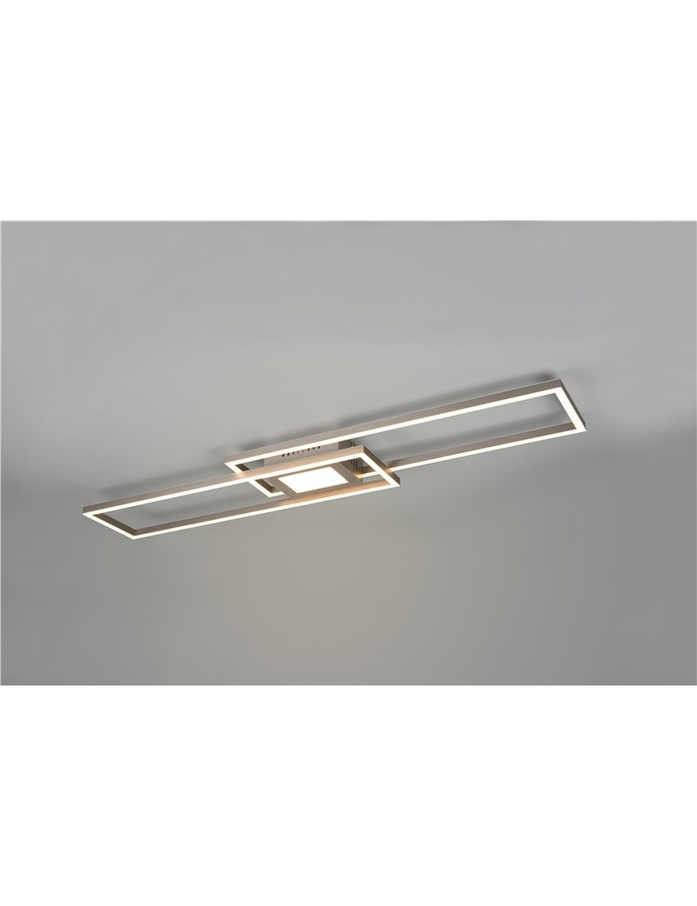 Ganado plafoniera led rettangolare acciaio retro-illuminata rgb con telecomando multifunzione l. 110cm Moderno LED - Samnite