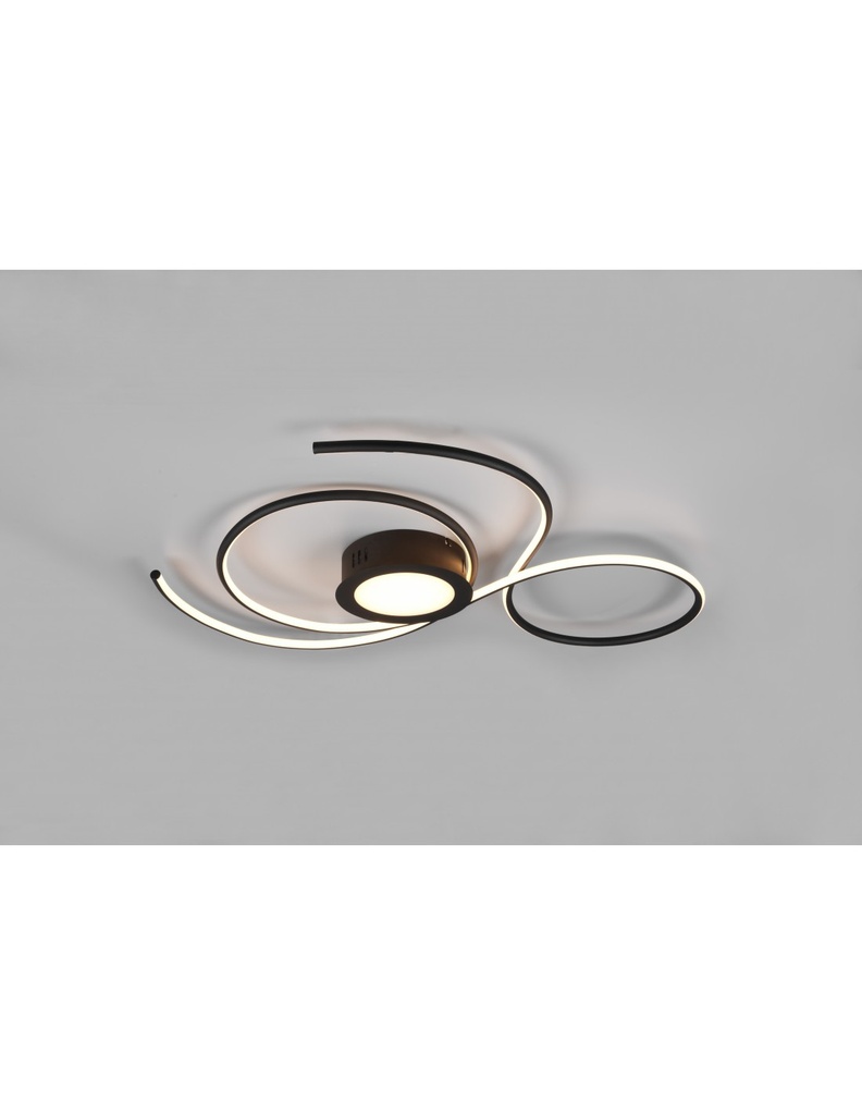 Lampada Circolare Soffitto Parete Moderna Led Dimmer Jive Nero Trio Lighting - Samnite