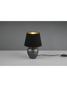 Lampada Da Tavolo Abby 1xE14 Ceramica E Paralume Nero Oro Trio Lighting - Samnite