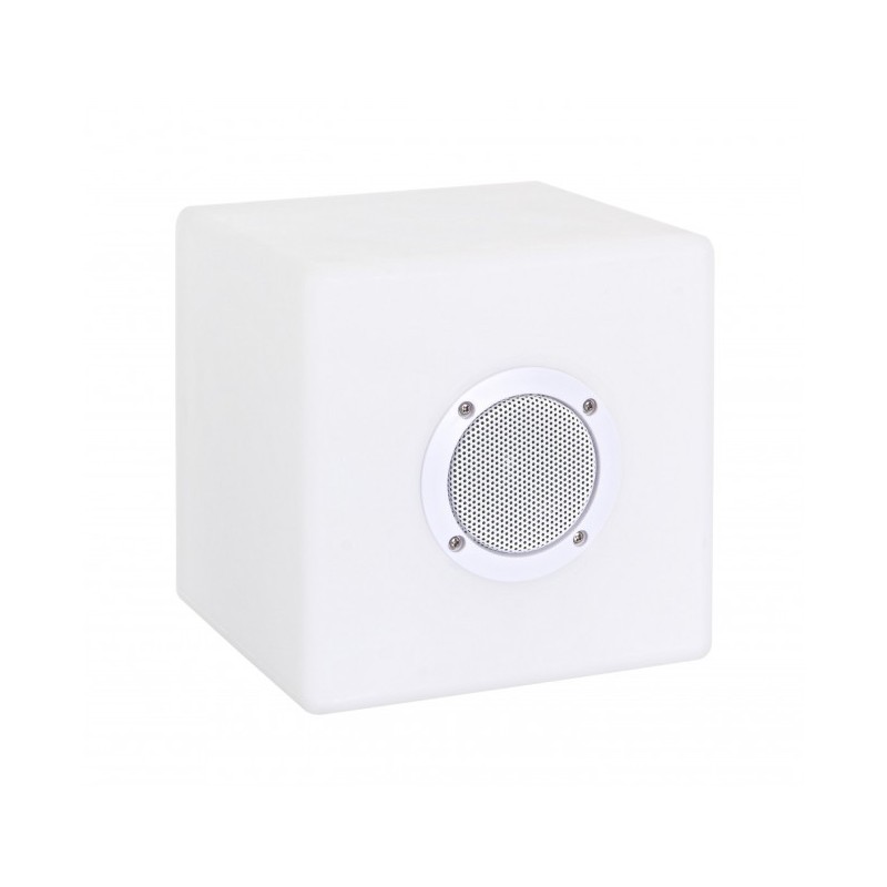Lampada LED Cubo Speaker in Polietilene 20x20cm - Samnite