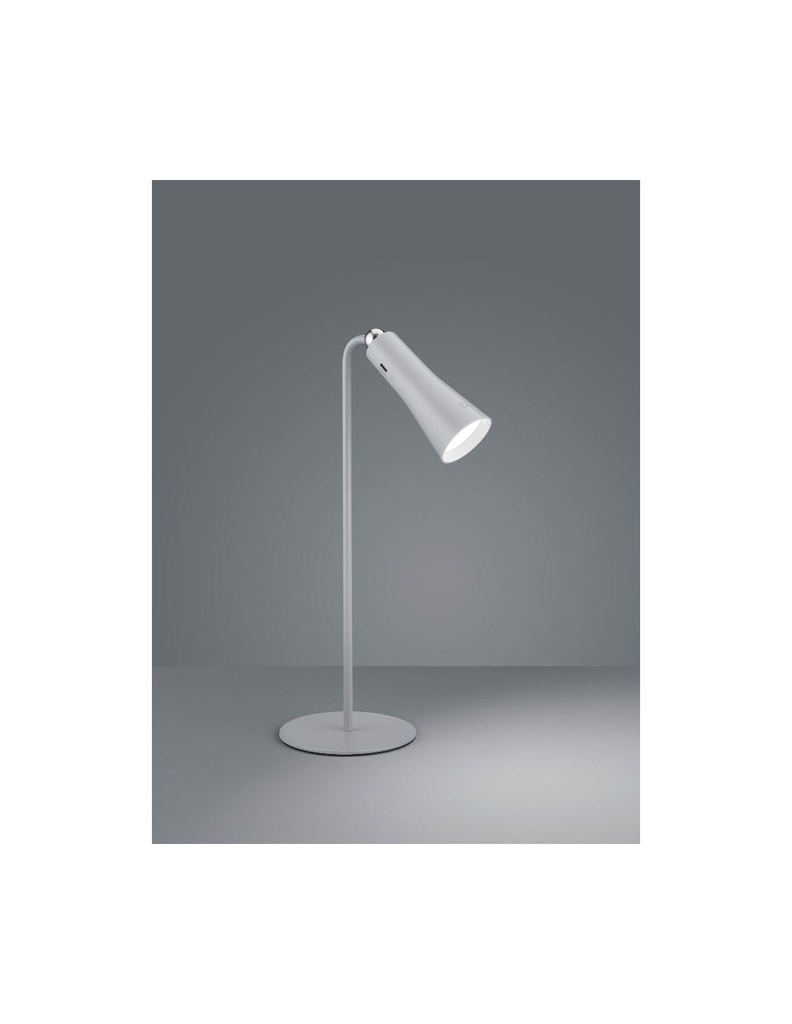 Lampada Scrivania Maxi Componibile Grigia Led Touch Dimmer Con Batteria Trio Lighting - Samnite