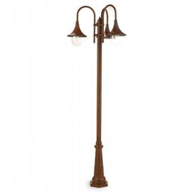 Lampada a Sospensione in Alluminio con Diffusori Trasparenti - 3 Lampade - Altezza Max 150mm ruggine - Samnite