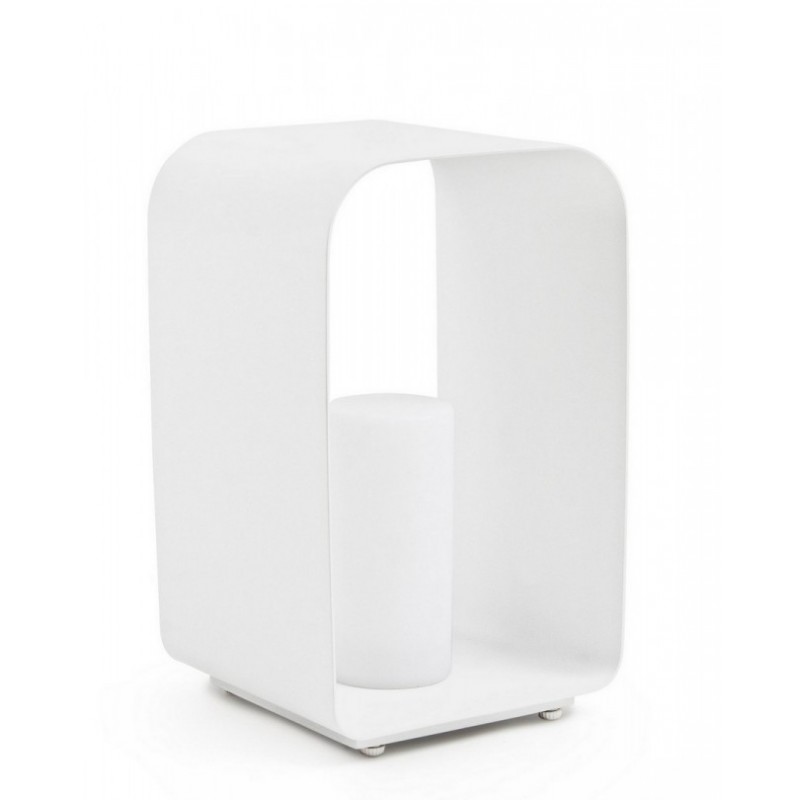 Lampada a led con piantana RIDLEY Bianco 25x28x h45 cm - Samnite