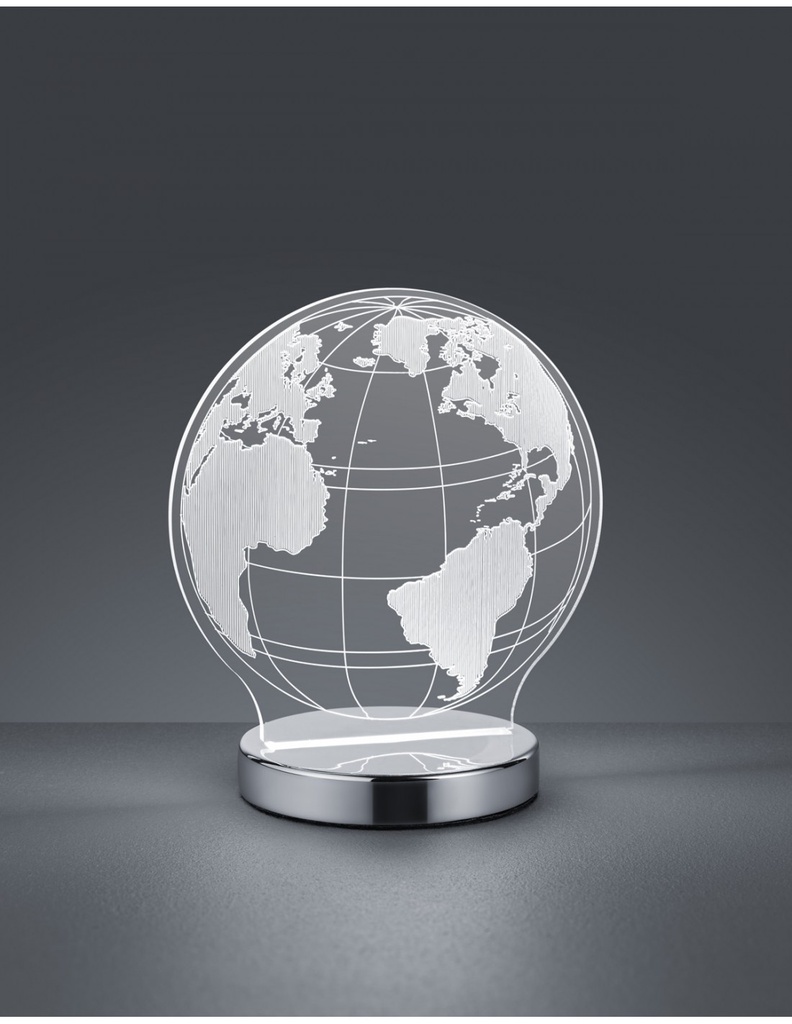 Lampada da Tavolo Cromo Globe Led Dimmerabile L17 cm Trio Lighting - Samnite