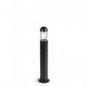 Lampada da esterno in alluminio pressofuso con diffusore in vetro trasparente e alette frangiluce grafite - Samnite