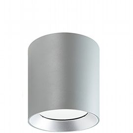 Lampada da soffitto in alluminio pressofuso con diffusore in vetro trasparente - 12W, 1420 lumen, luce calda alluminio - Samnite