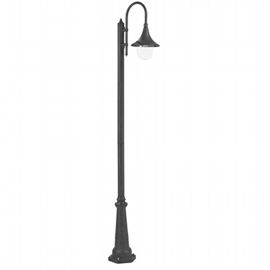 Lampada da terra in alluminio pressofuso con diffusore trasparente nero - Samnite