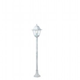 Lampada da terra in alluminio pressofuso con diffusori in vetro trasparente biancoargento - Samnite