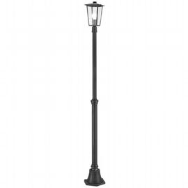 Lampada da terra in alluminio pressofuso con diffusori in vetro trasparente nero - Samnite