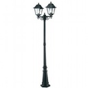 Lampada da terra in alluminio pressofuso con diffusori in vetro trasparente, altezza max 210mm, alimentazione 230V ~ 50Hz, IP43 nero - Samnite