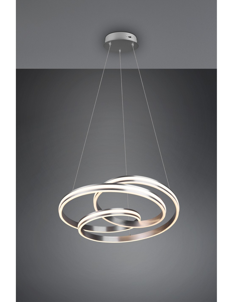 Lampadario Vortice Moderno Yara Nichel Led Dimmer Trio Lighting - Samnite
