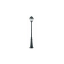 Lampione in pressofusione di alluminio nero diffusori in vetro trasparente h. 293 cm - Samnite