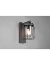 Lanterna Da Parete Rete Metallica Antracite Tuela Con Sensore IP44 Trio Lighting - Samnite