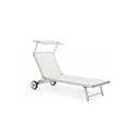 Lettino Cross con ruote in alluminio bianco - Samnite