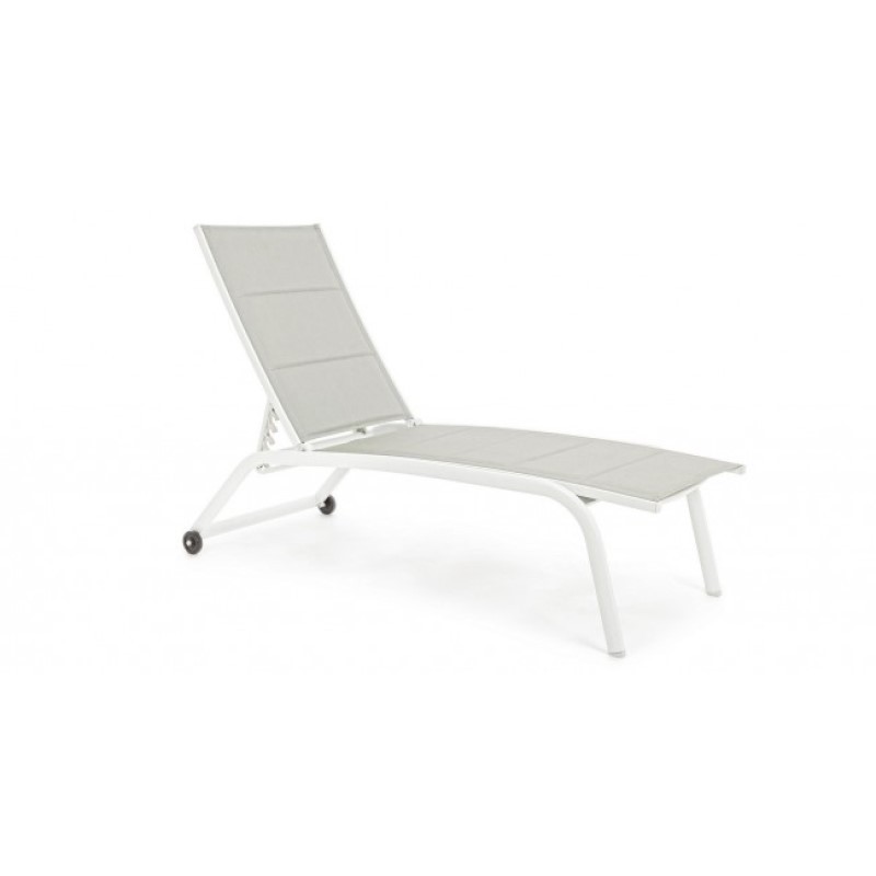 Lettino alto in alluminio bianco con ruote Cleopas - Samnite