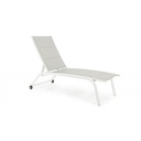 Lettino alto in alluminio bianco con ruote Cleopas - Samnite