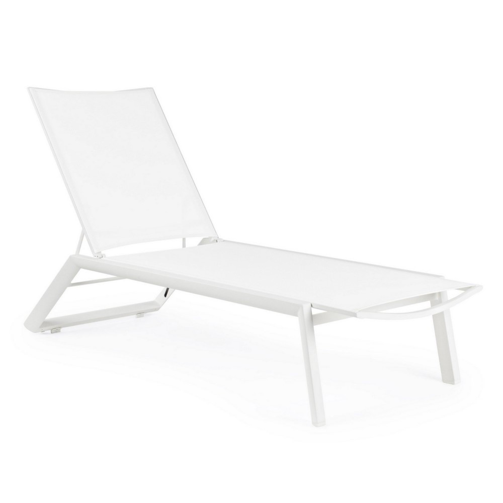 Lettino in alluminio Cruise con ruote bianco - Samnite