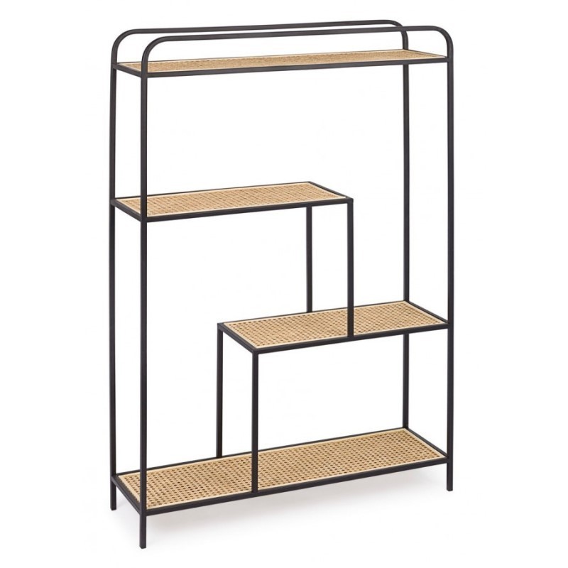 Libreria in acciaio Sagomata quattro ripiani Antracite ELYOT 85,5x25,5x h131 cm - Samnite