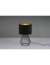 Lumetto Chuck Base Metallica Geometrica Paralume Nero E Oro Trio Lighting - Samnite