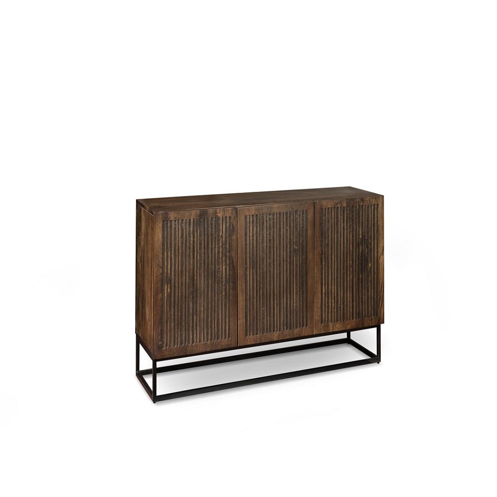 Madia etnica  legno di mango marrone e grigio cm 160 x 45 x h 85 - Samnite