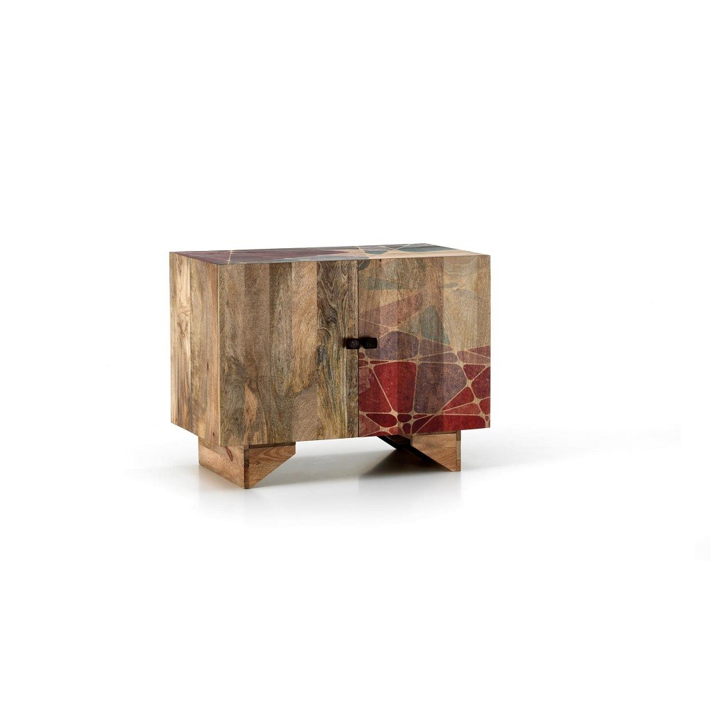 Madia moderna etnica  marrone multicolor cm 81 x 45 x h 75 - Samnite