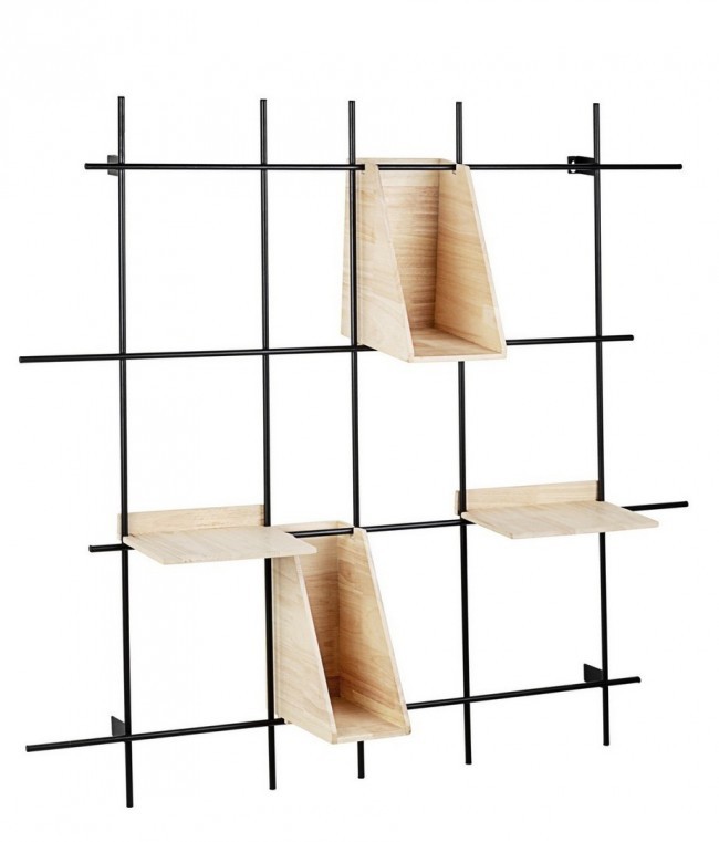 Mensola vintage in metallo 4 piani District 105x105 cm - Samnite