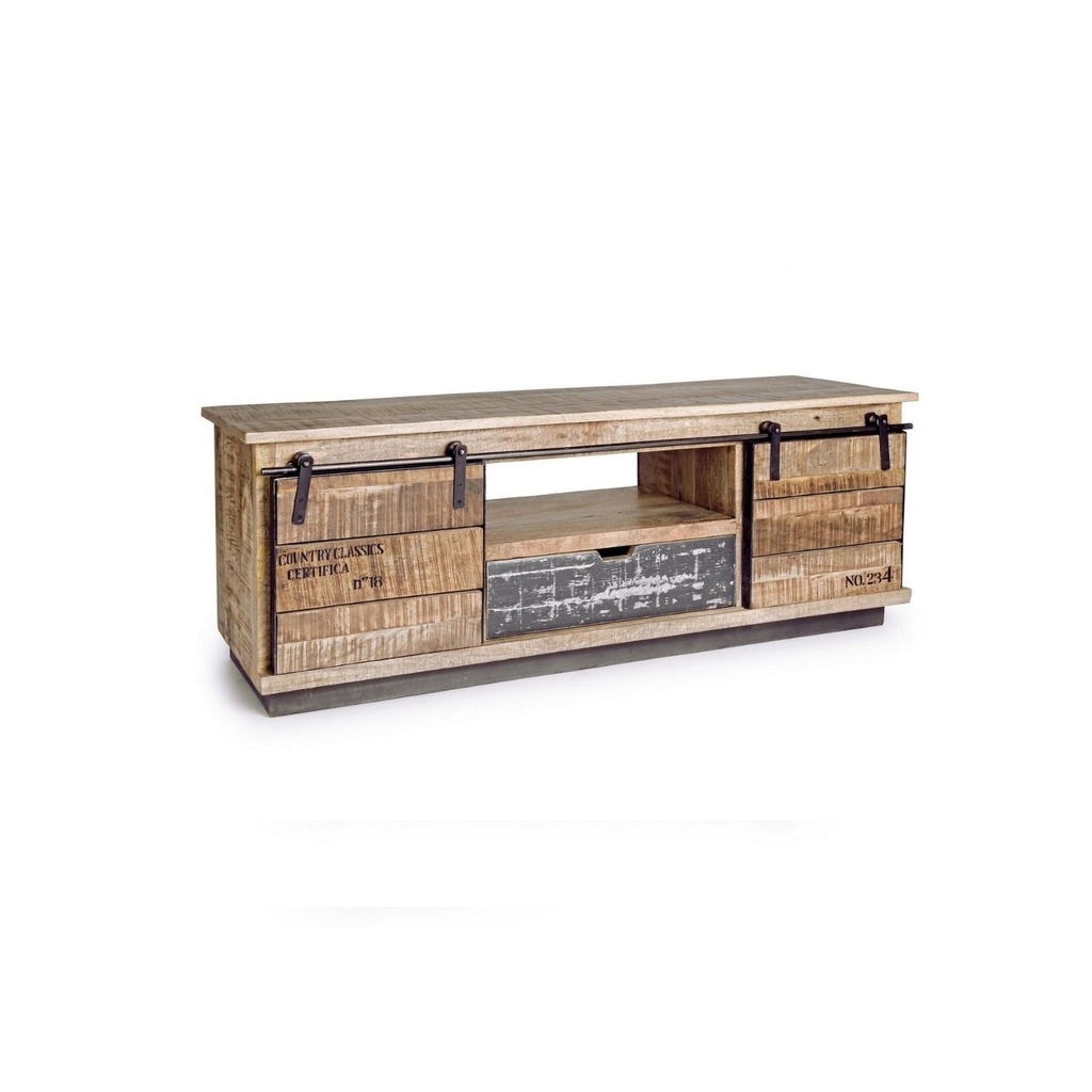 Mobile Basso 2 Ante 1 Cassetto Tudor cm 130x40x50h - Samnite