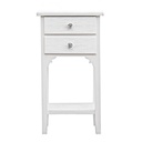 Mobiletto comodino in MDF due cassetti Bianco 37x26,5x h69,5 cm - Samnite