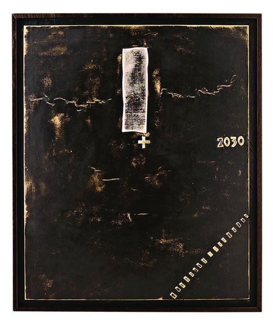 Olio su tela multicolar e telaio in legno 100x120 cm - Samnite