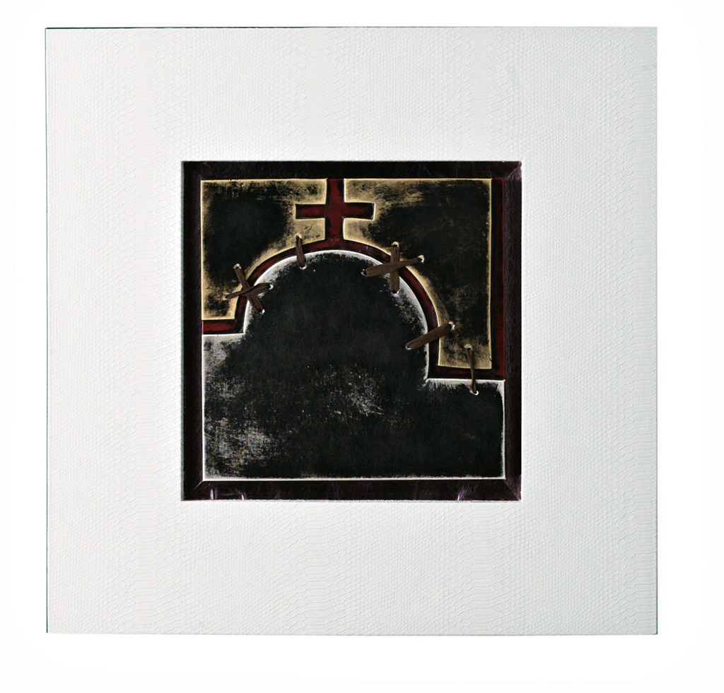 Olio su tela multicolar e telaio in legno 80x80cm - Samnite