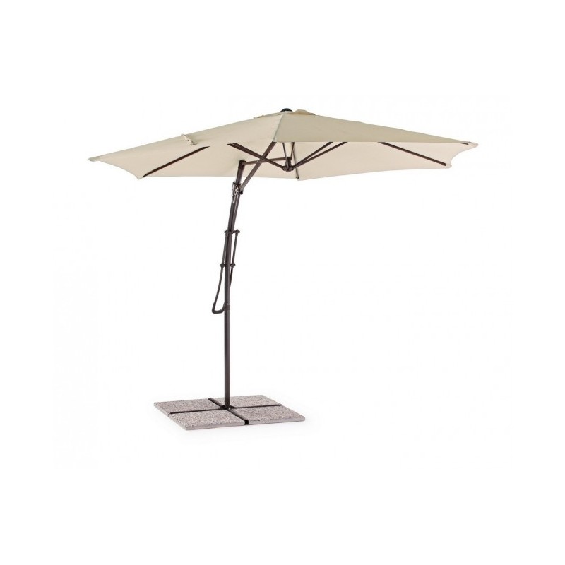 Ombrellone da giardino con braccio diametro 300x h253 cm SORRENTO Antracite-Natural - Samnite