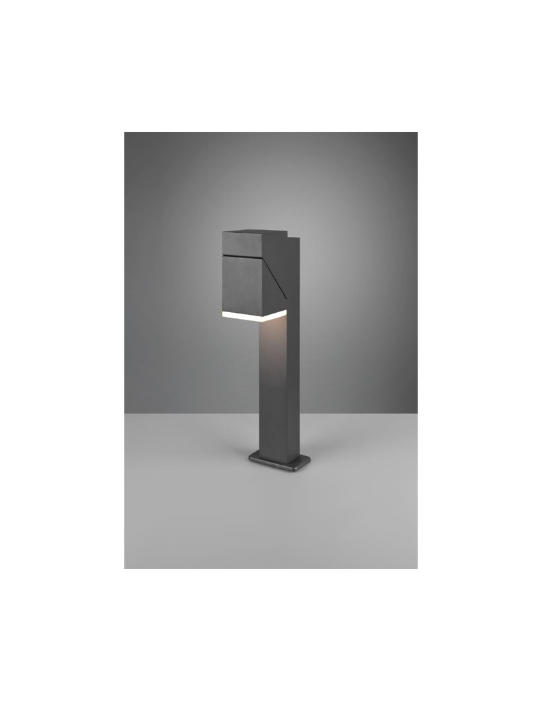 Palo Basso Led Orientabile Avon Alluminio Antracite IP54 Trio Lighting - Samnite