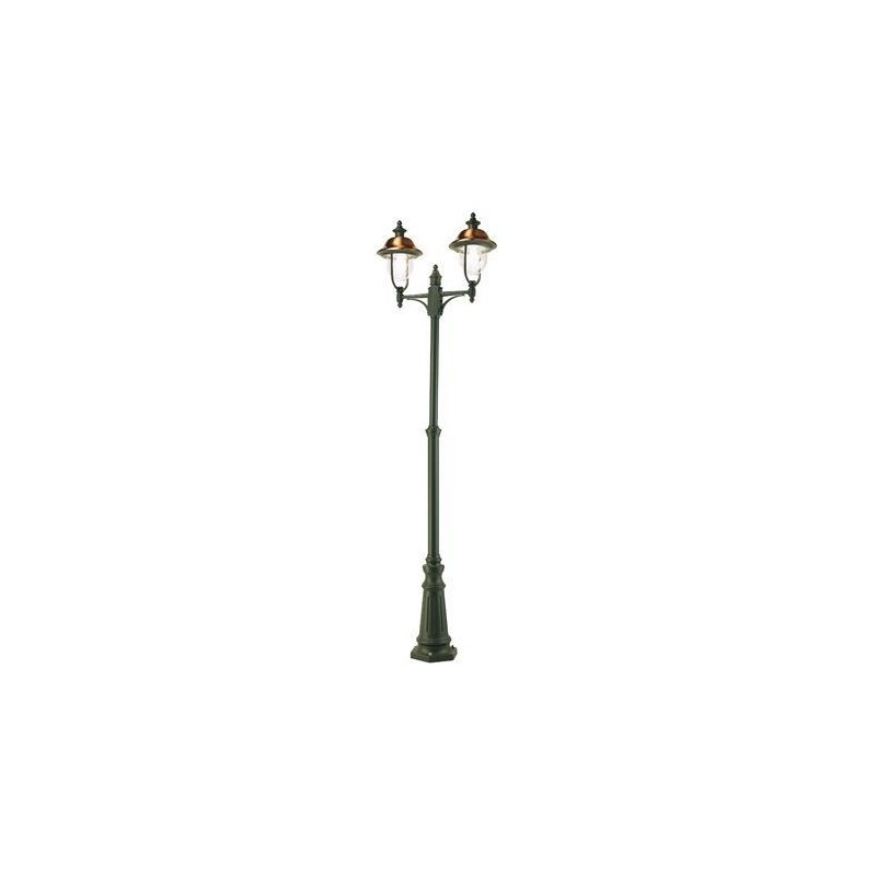 Palo con struttura in pressofusione di alluminio grigio e rame da esterno h. 244 cm - Samnite